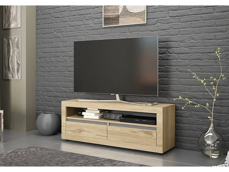 Mobile porta tv moderno 180x50 rovere chiaro e antracite PTG6