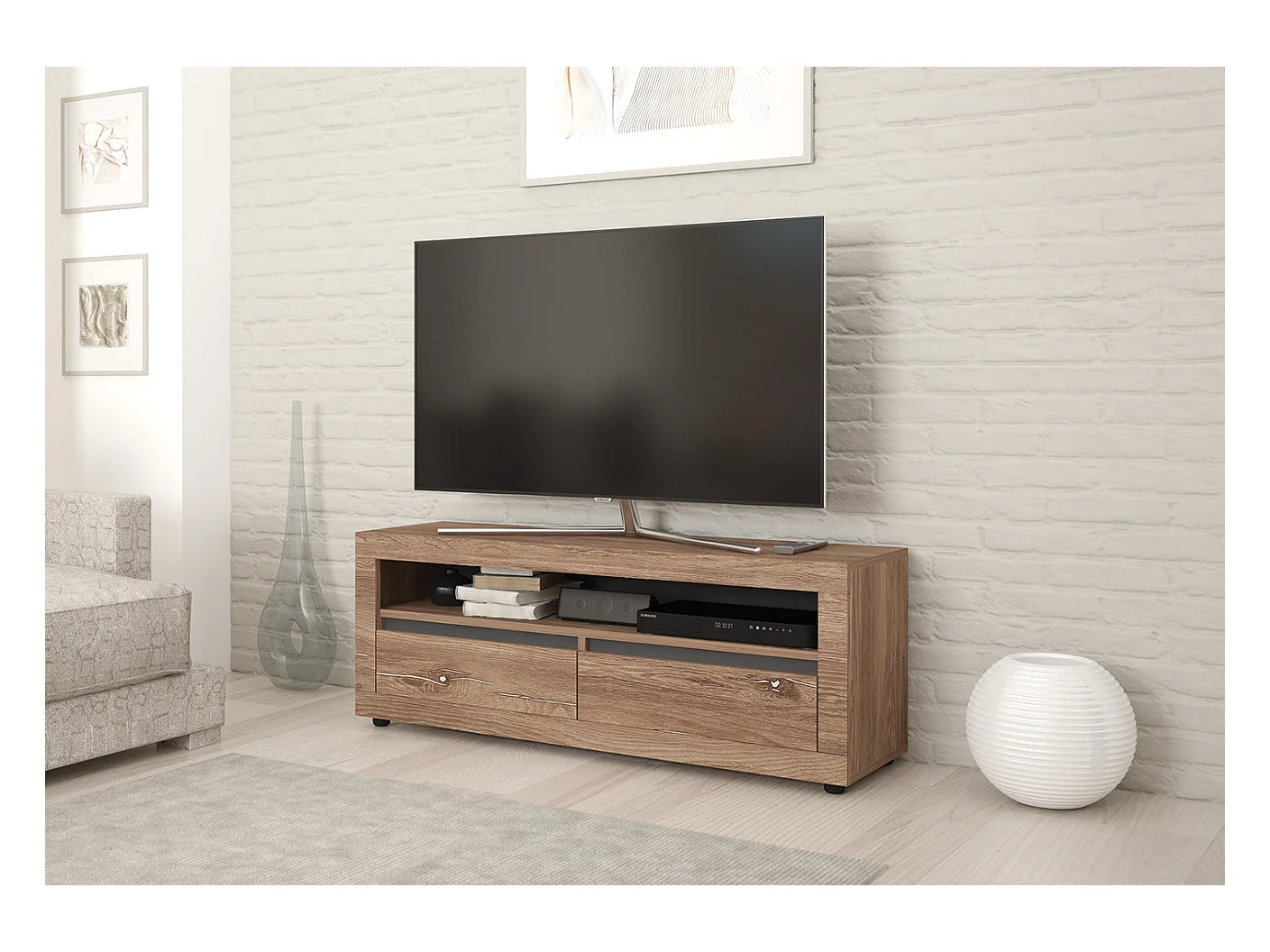 Mobile porta tv moderno 180x50 marrone e antracite PTG6