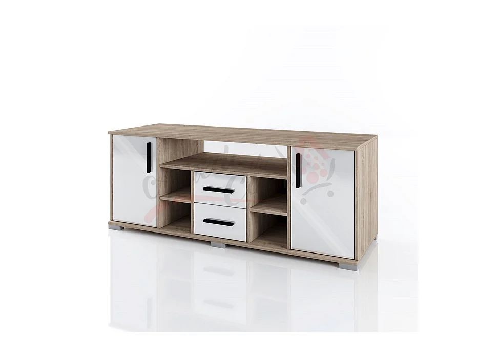 Mobile porta TV design contemporaneo per salotto PTI6244 140x55 bianco lucido