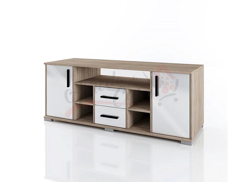 Mobile porta TV design contemporaneo per salotto PTI6244 140x55 bianco lucido
