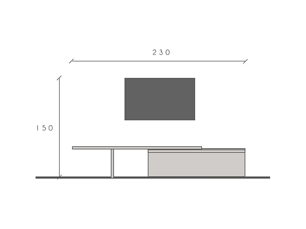 Mobile porta tv moderno 230x40 cm bronzo e rovere PTL38