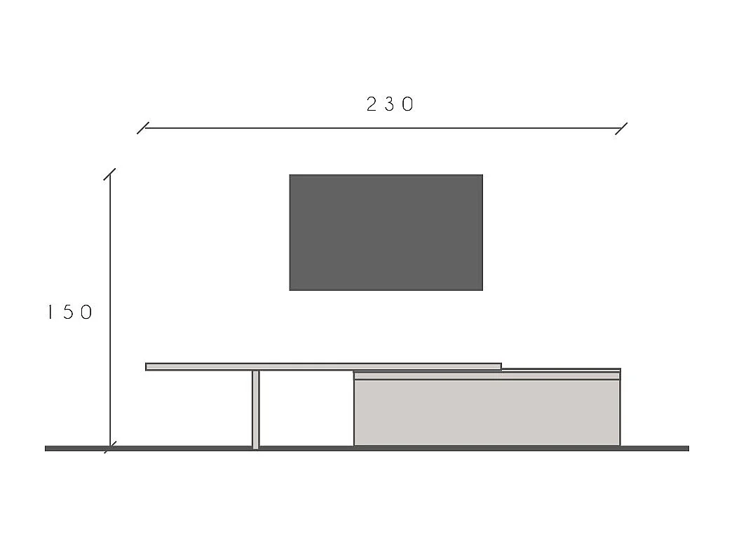 Mobile porta tv moderno 230x40 cm bronzo e rovere PTL38