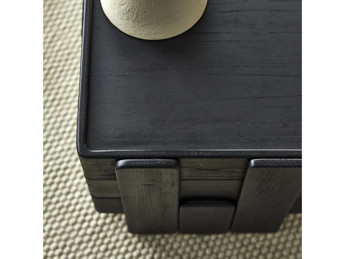 Ensemble de bouts de canapé empilables en manguier massif noir Nido