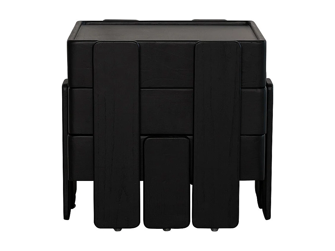 Ensemble de bouts de canapé empilables en manguier massif noir Nido