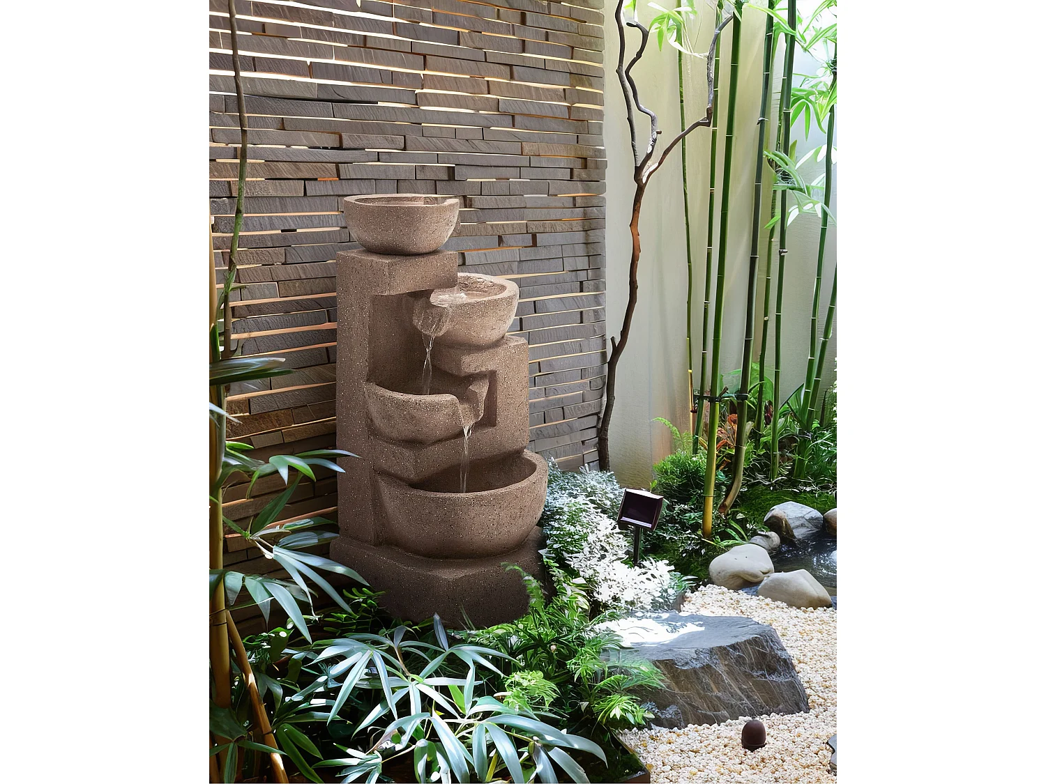 Garden Water Feature Light Brown VALLESINELLA