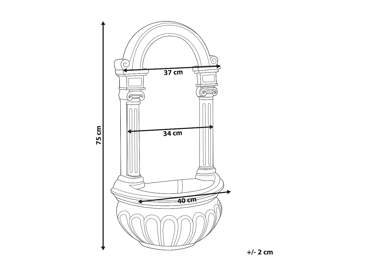 Fontana da giardino LED MARMORE Beige chiaro