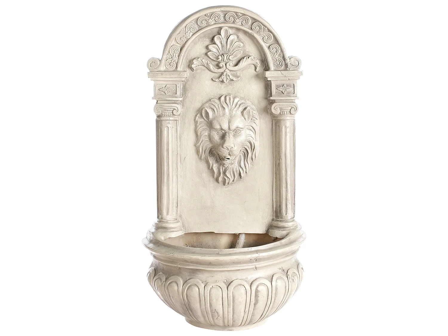 Garden Water Feature with LED Light Beige MARMORE