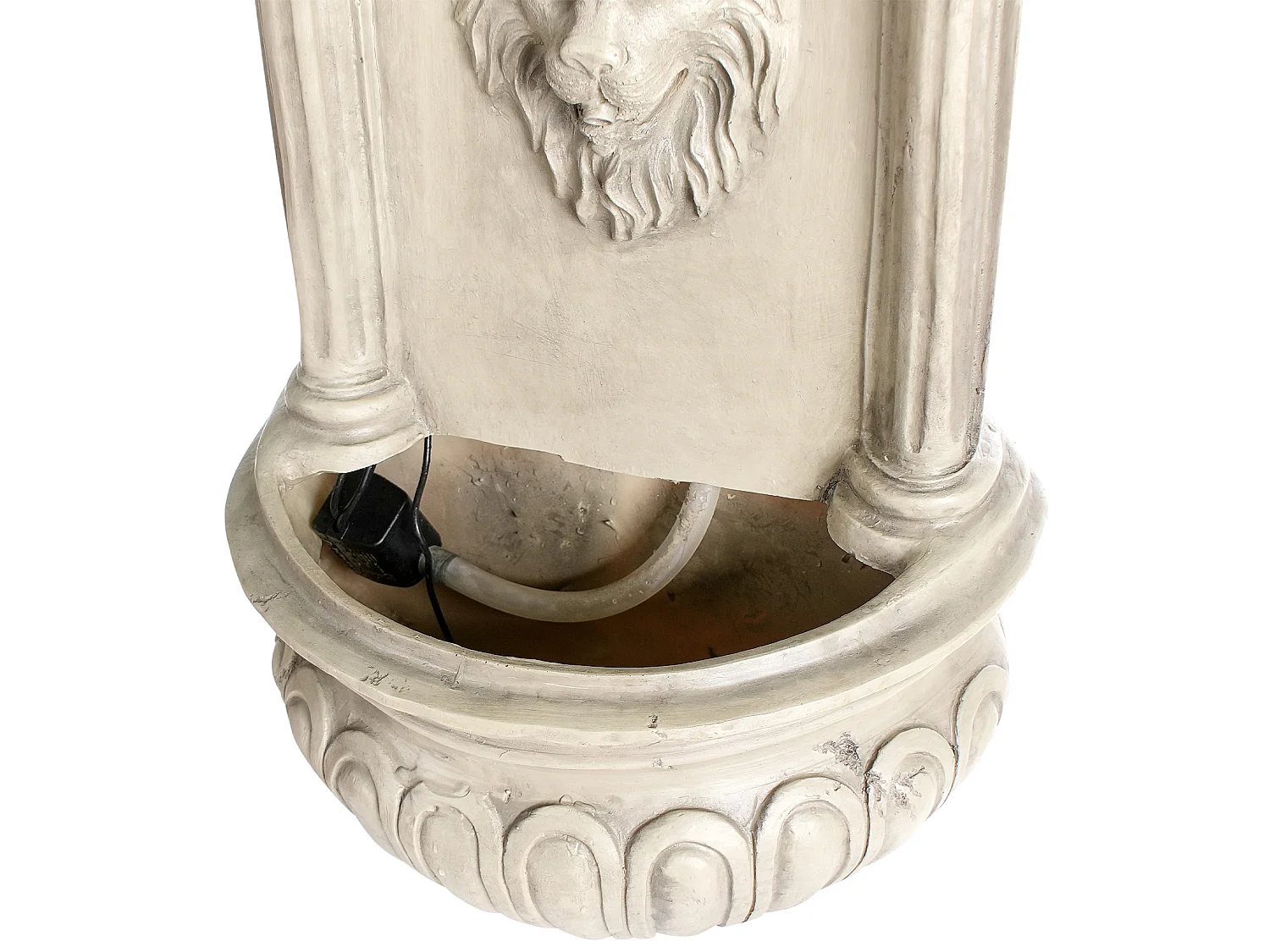 Garden Water Feature with LED Light Beige MARMORE