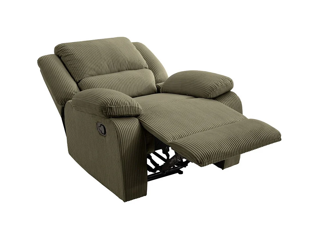 RELAXXO - Fauteuil relaxation manuel LEO en velours côtelé - Vert