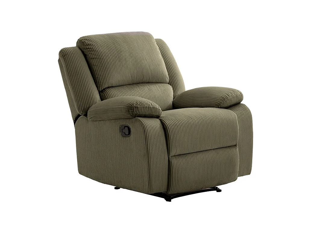 RELAXXO - Fauteuil relaxation manuel LEO en velours côtelé - Vert