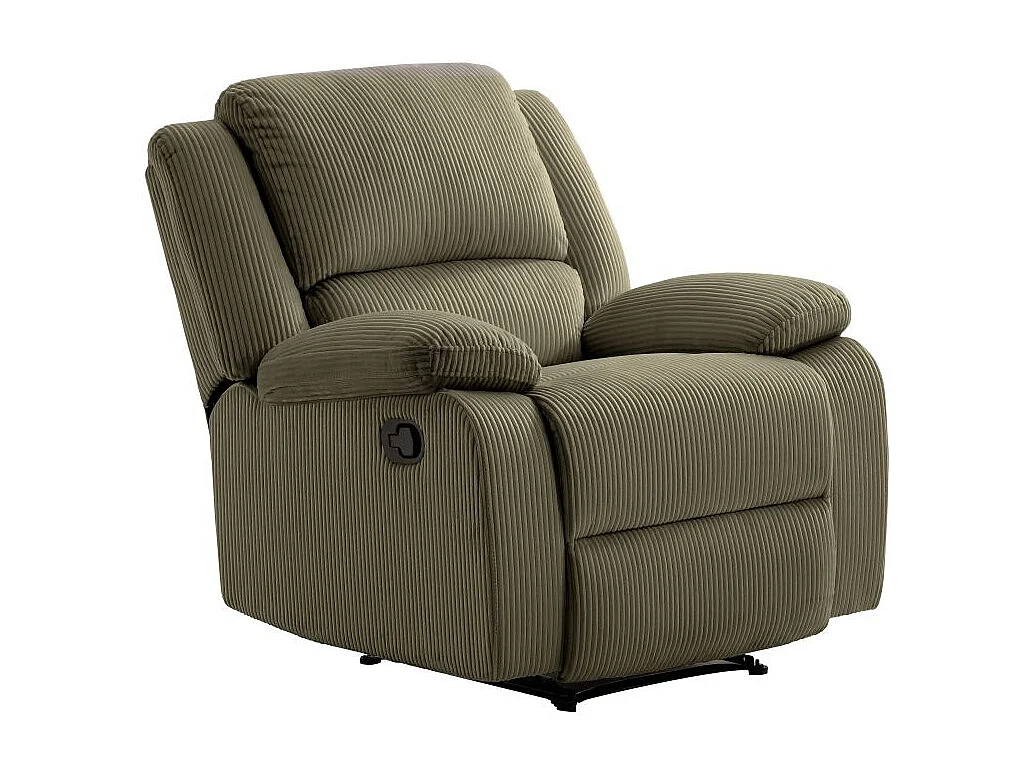 RELAXXO - Fauteuil relaxation manuel LEO en velours côtelé - Vert