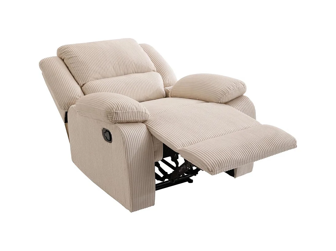 RELAXXO - Fauteuil relaxation manuel LEO en velours côtelé - Beige