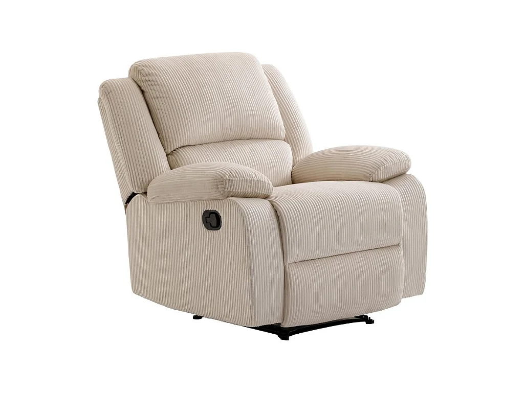 RELAXXO - Fauteuil relaxation manuel LEO en velours côtelé - Beige