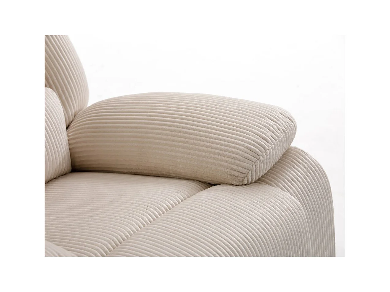 RELAXXO - Fauteuil relaxation manuel LEO en velours côtelé - Beige