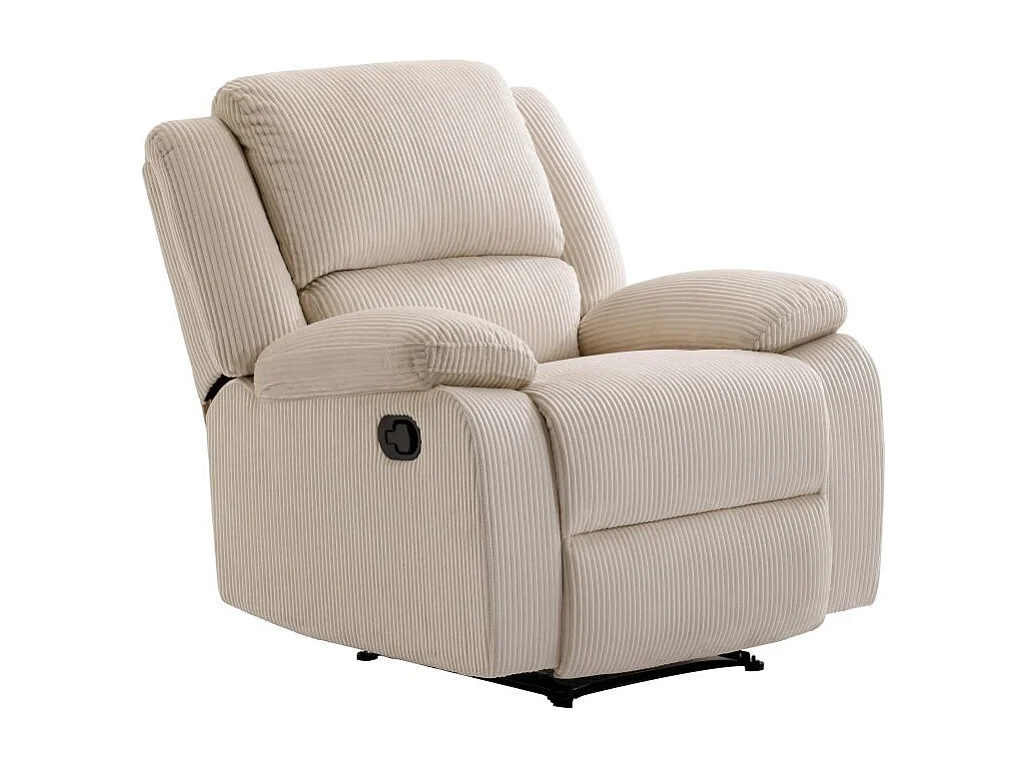 RELAXXO - Fauteuil relaxation manuel LEO en velours côtelé - Beige