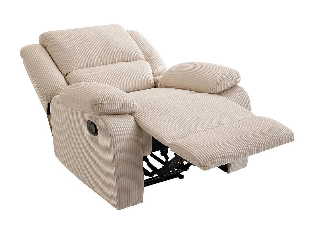 RELAXXO - Fauteuil relaxation manuel LEO en velours côtelé - Beige