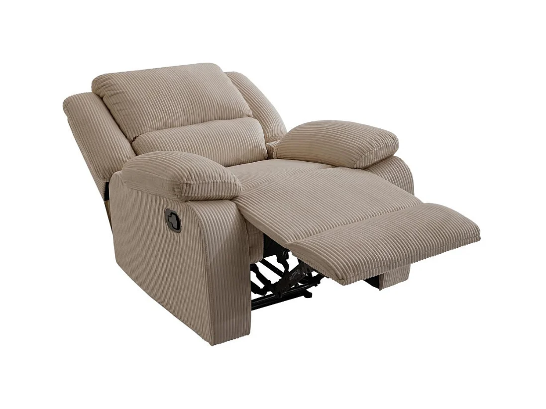 RELAXXO - Fauteuil relaxation manuel LEO en velours côtelé - Taupe