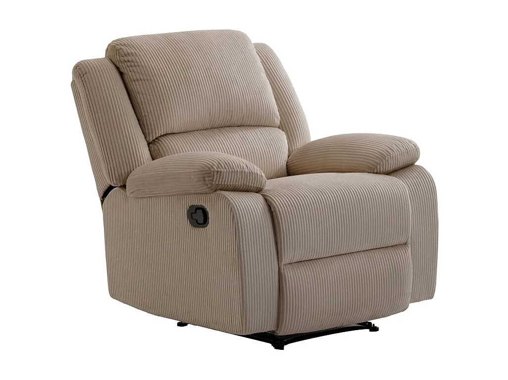 RELAXXO - Fauteuil relaxation manuel LEO en velours côtelé - Taupe