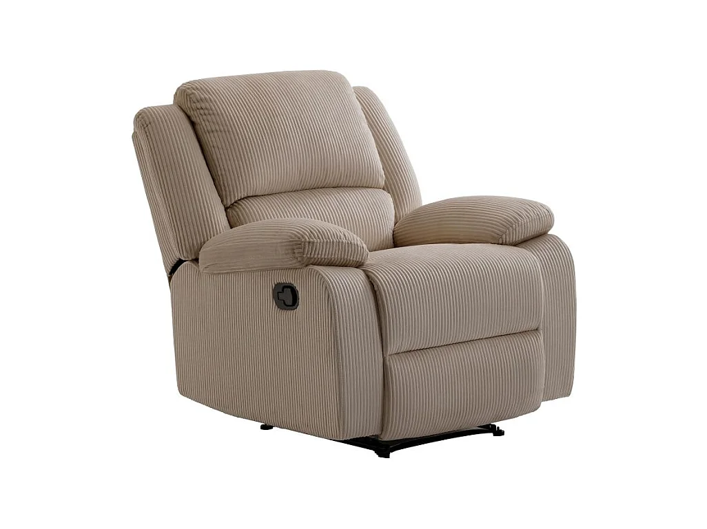RELAXXO - Fauteuil relaxation manuel LEO en velours côtelé - Taupe
