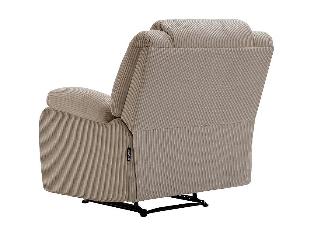 RELAXXO - Fauteuil relaxation manuel LEO en velours côtelé - Taupe