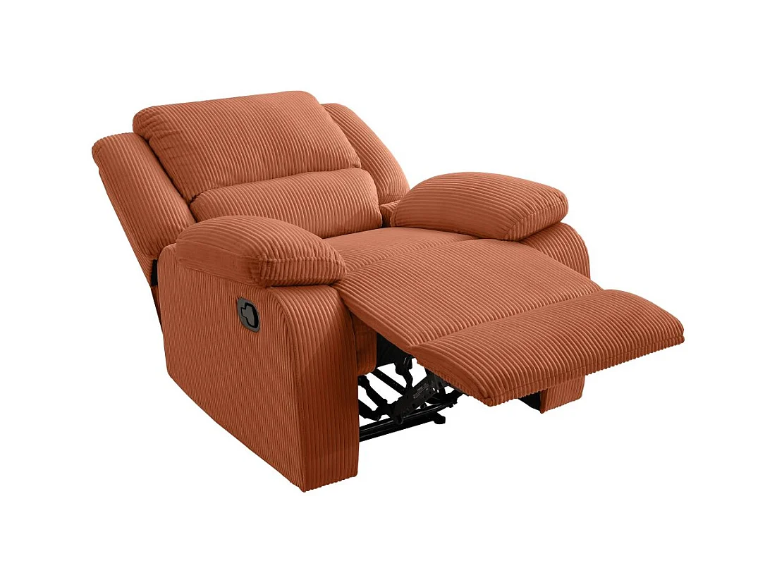 RELAXXO - Fauteuil relaxation manuel LEO en velours côtelé - Terracotta