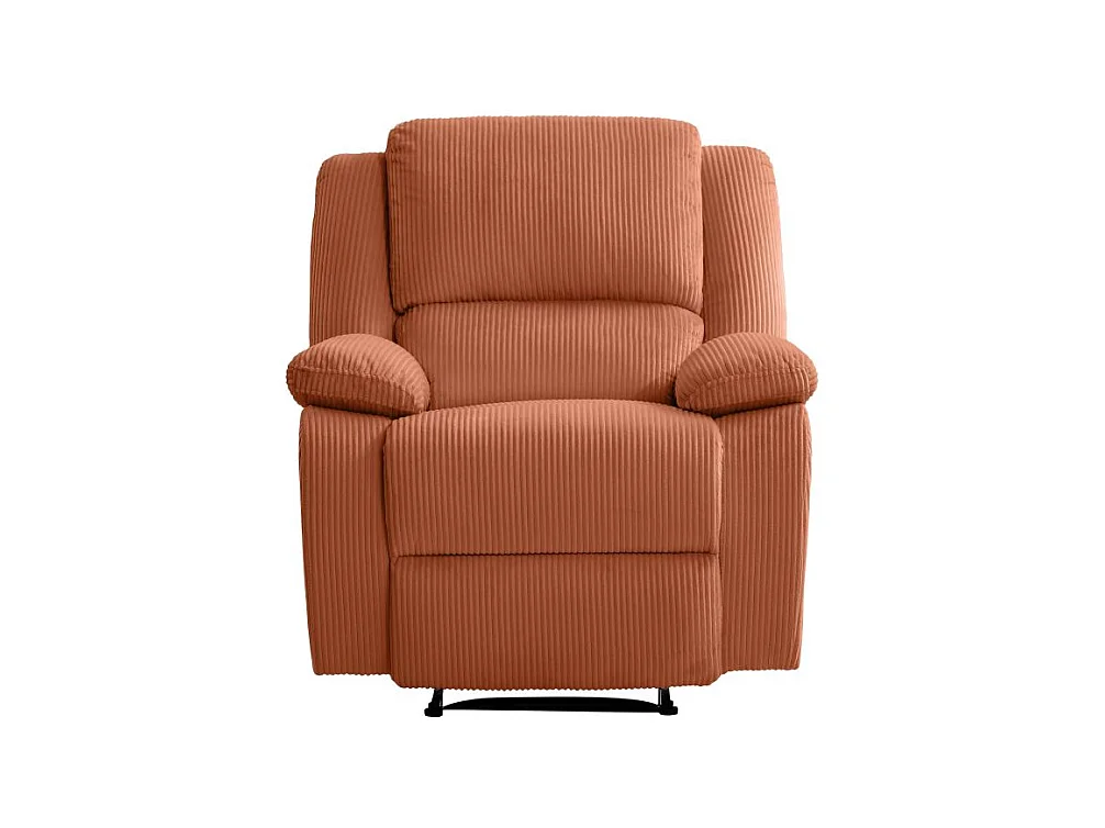 RELAXXO - Fauteuil relaxation manuel LEO en velours côtelé - Terracotta