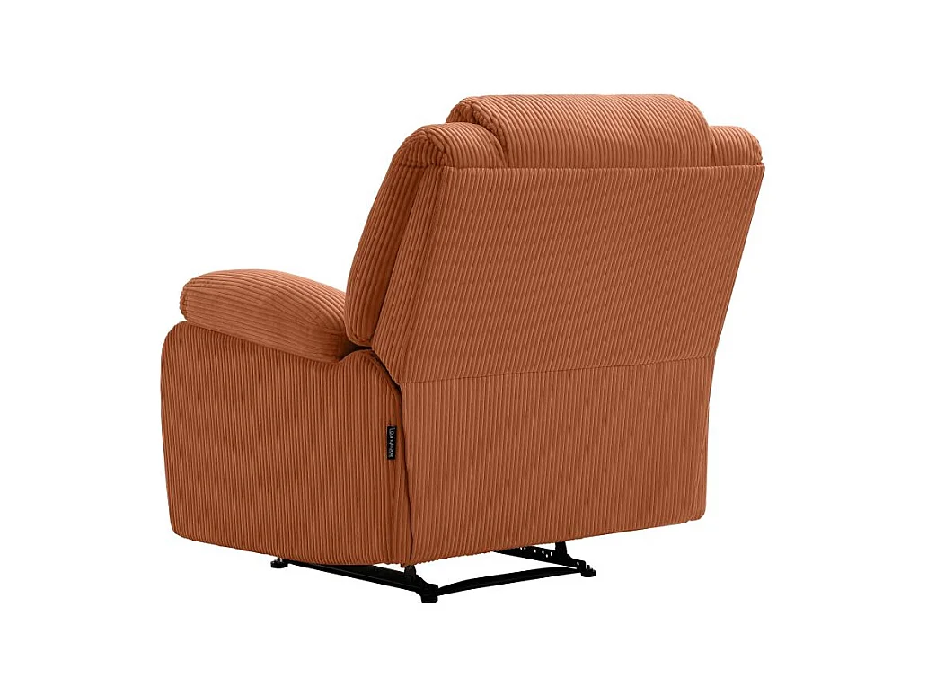 RELAXXO - Fauteuil relaxation manuel LEO en velours côtelé - Terracotta