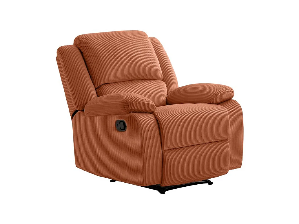 RELAXXO - Fauteuil relaxation manuel LEO en velours côtelé - Terracotta