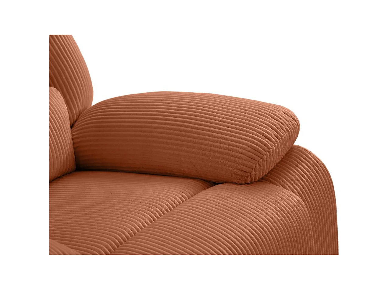 RELAXXO - Fauteuil relaxation manuel LEO en velours côtelé - Terracotta