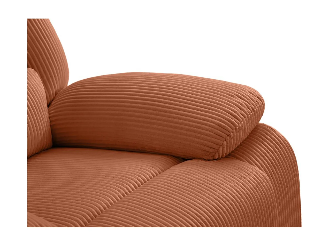 RELAXXO - Fauteuil relaxation manuel LEO en velours côtelé - Terracotta