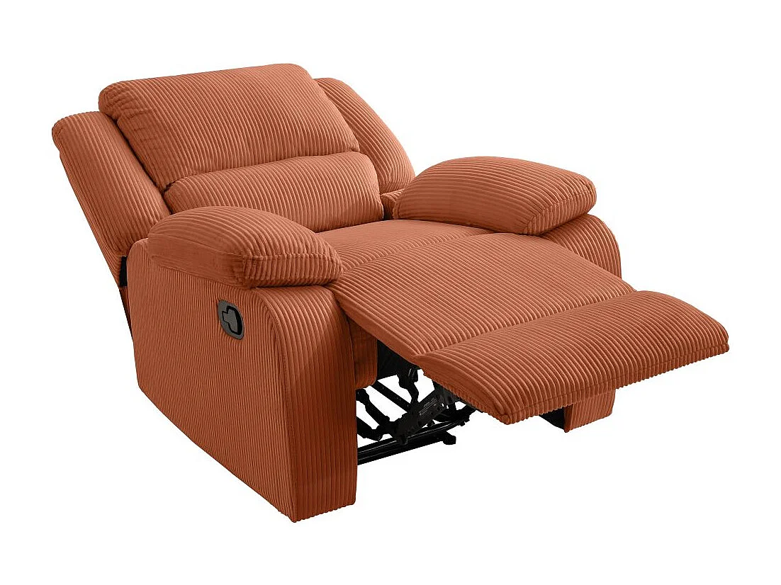 RELAXXO - Fauteuil relaxation manuel LEO en velours côtelé - Terracotta