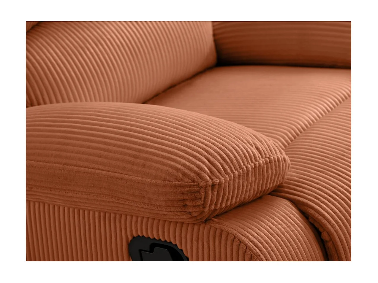 RELAXXO - Fauteuil relaxation manuel LEO en velours côtelé - Terracotta