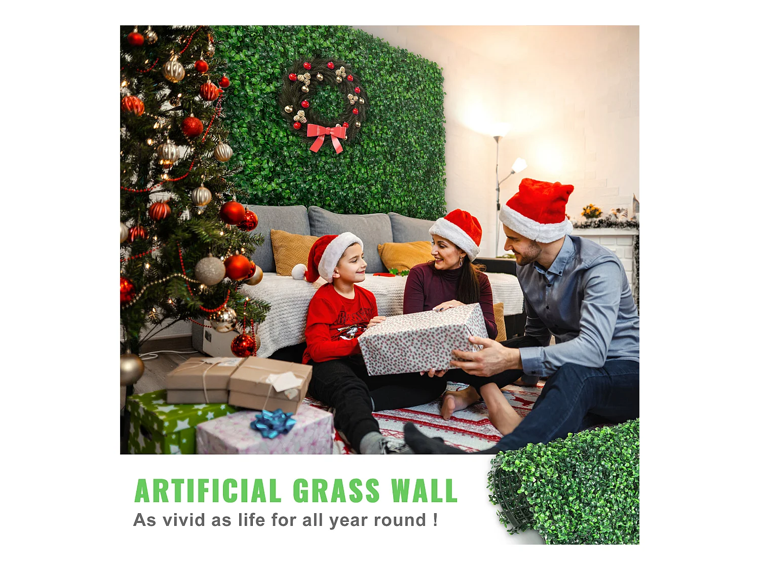 Haie Artificielle SucceBuy 12 pcs UV Artificial Boxwood Hedge Panels 50.8 x 50.8 cm Green for Fence Decor