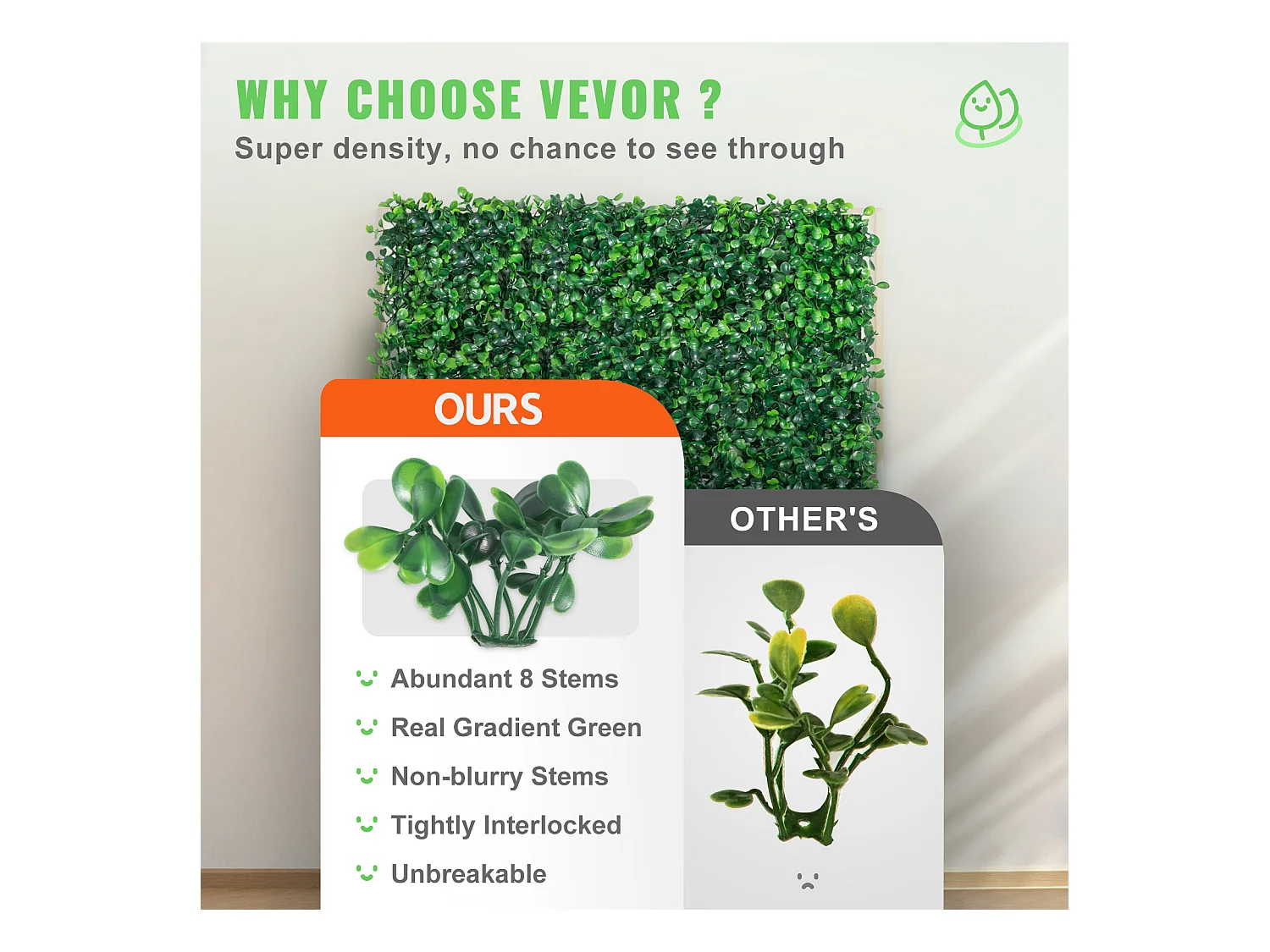 Haie Artificielle SucceBuy 12 pcs UV Artificial Boxwood Hedge Panels 50.8 x 50.8 cm Green for Fence Decor