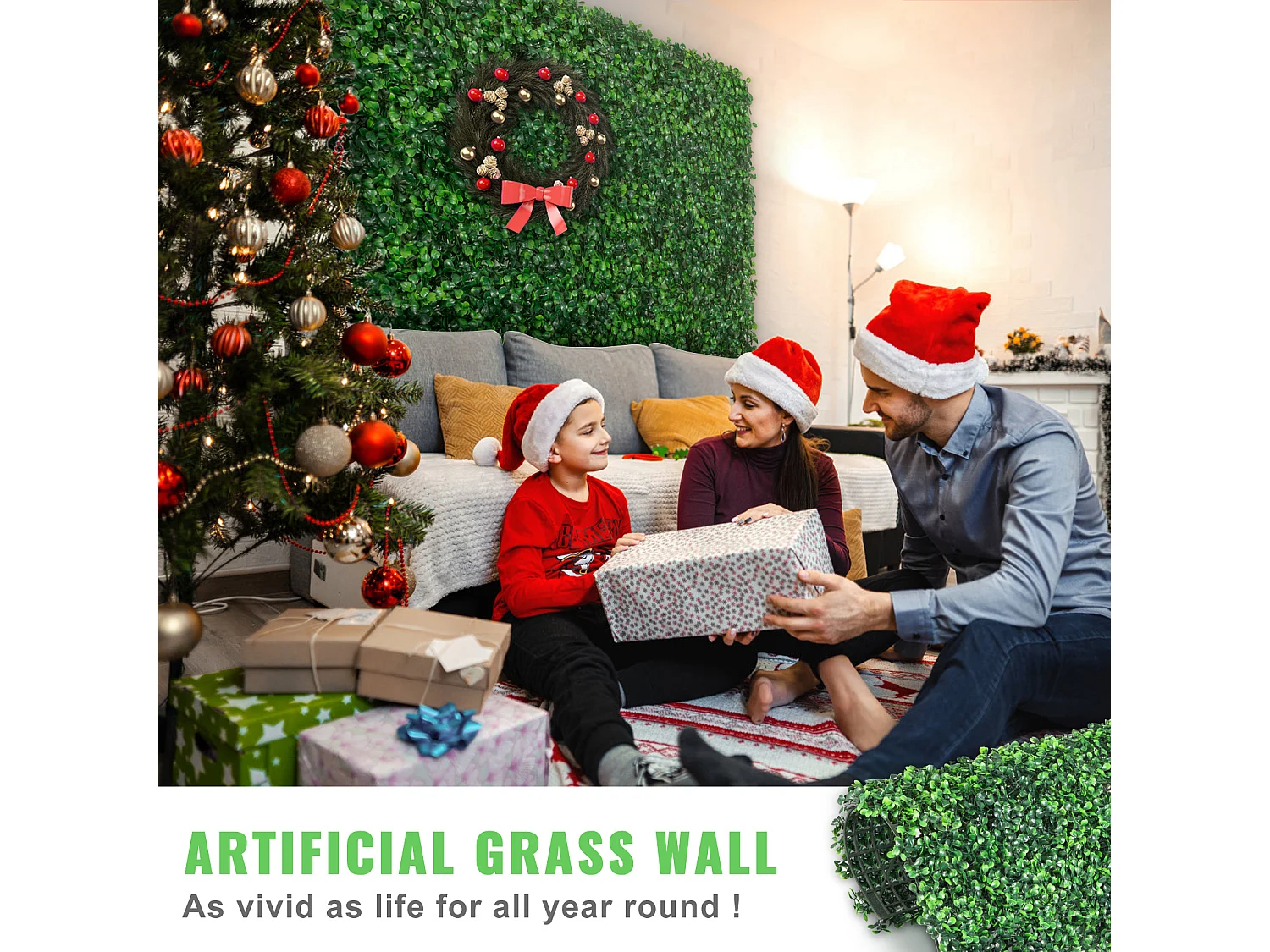 Haie Artificielle SucceBuy 12 pcs UV Artificial Boxwood Hedge Panels 50.8 x 50.8 cm Green for Fence Decor