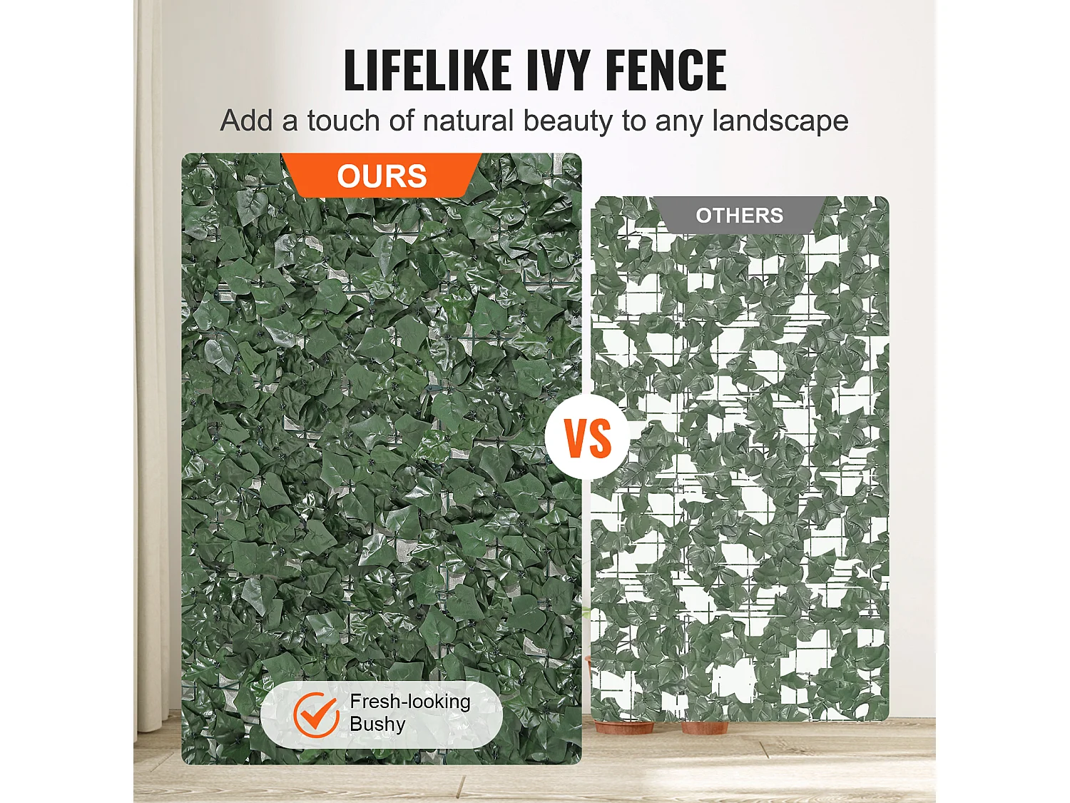 Haie Artificielle SucceBuy 243.84 x 182.88 cm Feuille d'Iierre Artificielle Écran de Clôture de Confidentialité Panneau de Décoration Haie