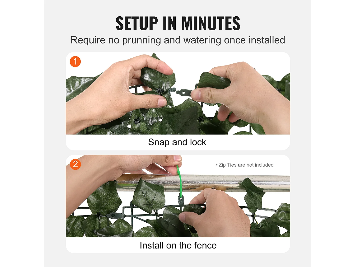 Haie Artificielle SucceBuy 243.84 x 182.88 cm Feuille d'Iierre Artificielle Écran de Clôture de Confidentialité Panneau de Décoration Haie