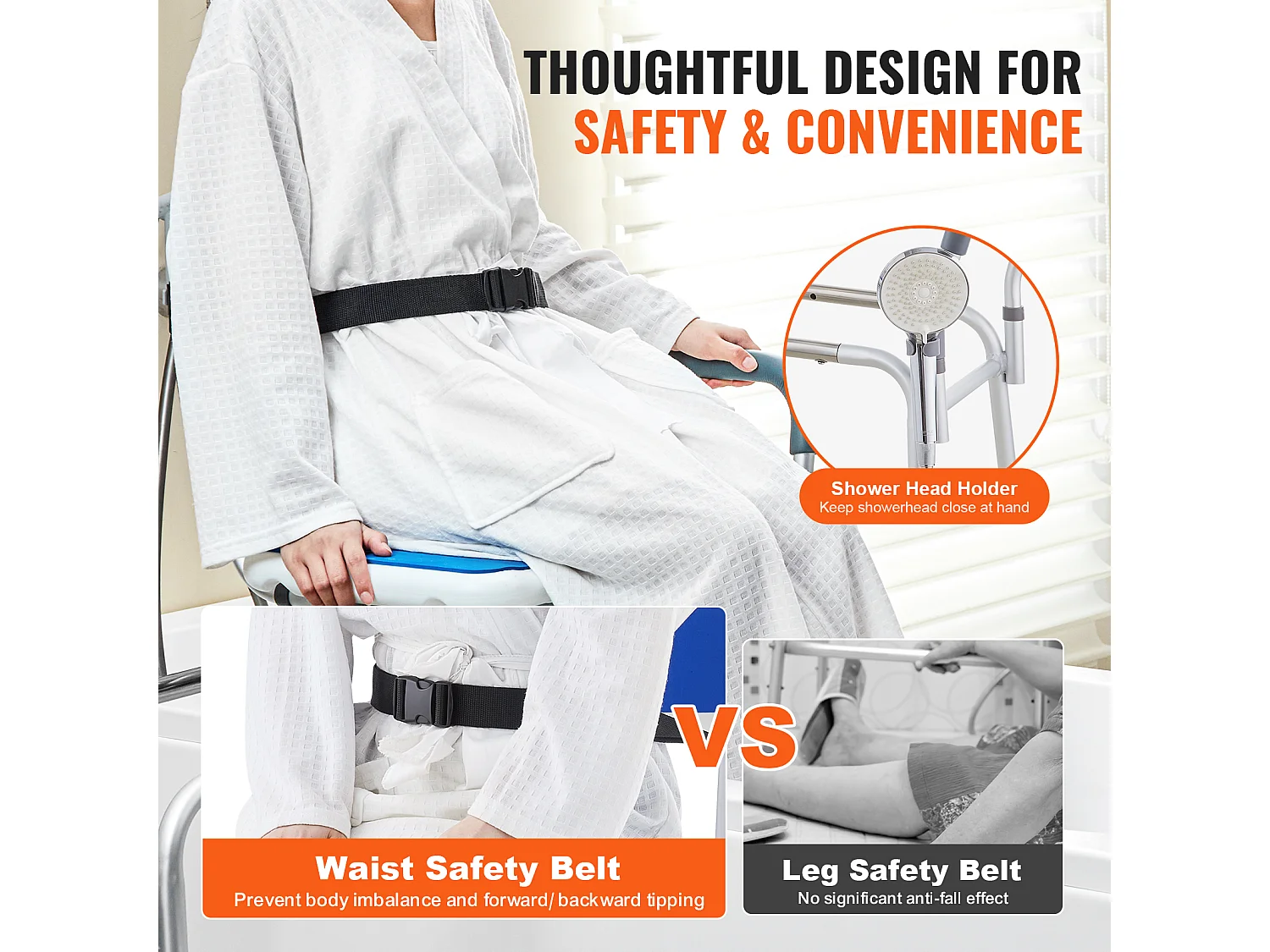 Cadeira de Banho SucceBuy Giratória de 360°, Banco de Transferência para Banheira Deslizante, Capacidade de 181 kg