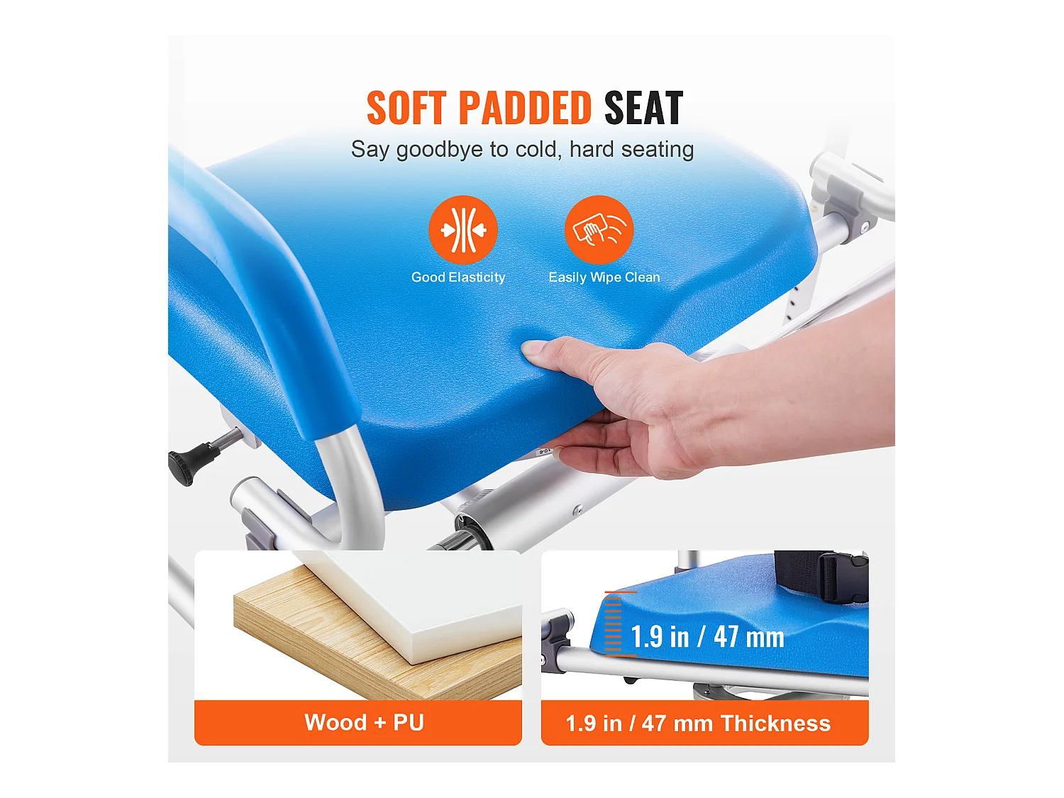 Krzesło Do Pryszniców SucceBuy Krętowe 360°, Przesuwne Krzesło Przenoszące Do Wanny, Maks. Obciążenie 150 kg