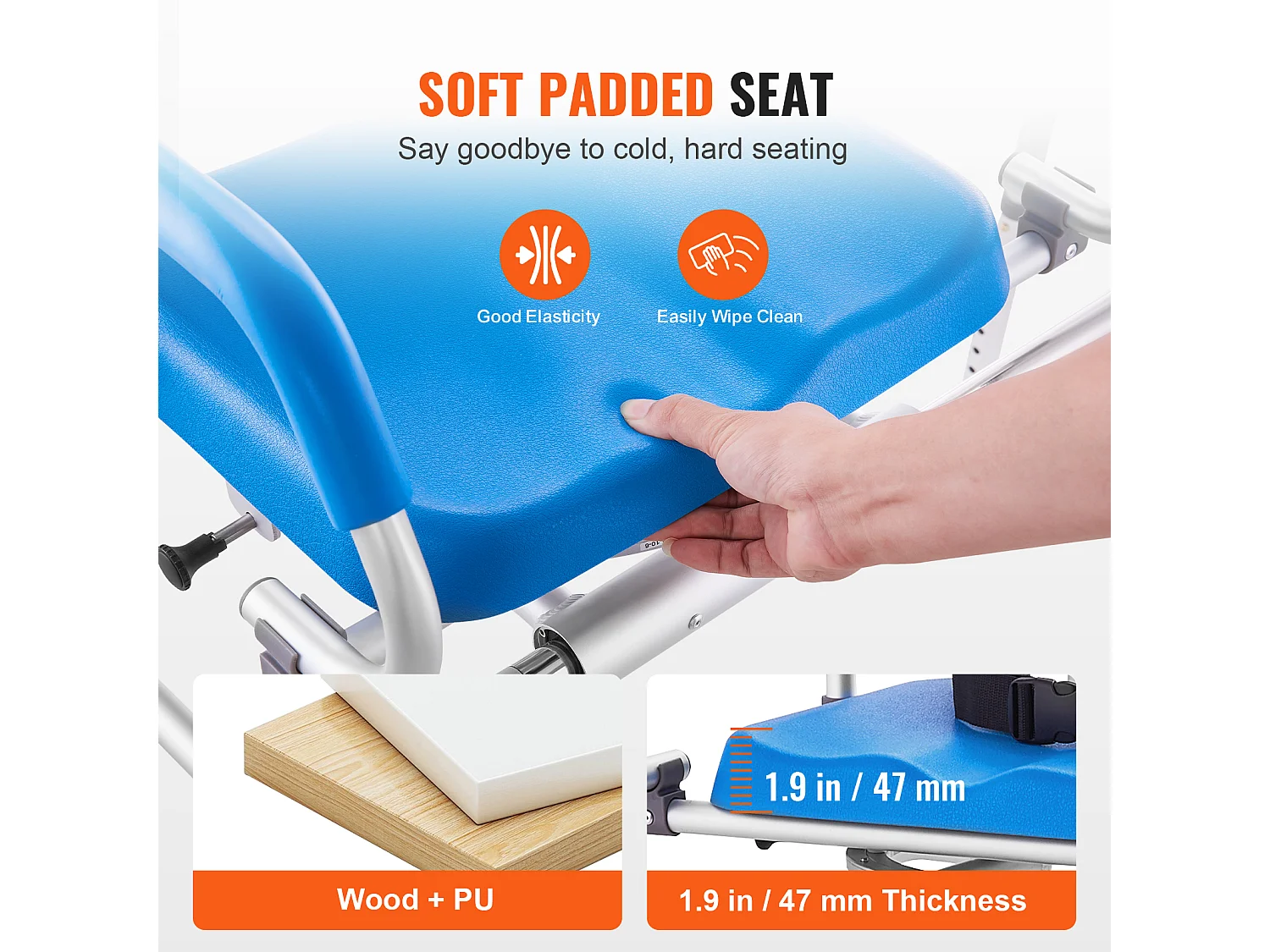 Krzesło Do Pryszniców SucceBuy Krętowe 360°, Przesuwne Krzesło Przenoszące Do Wanny, Maks. Obciążenie 150 kg