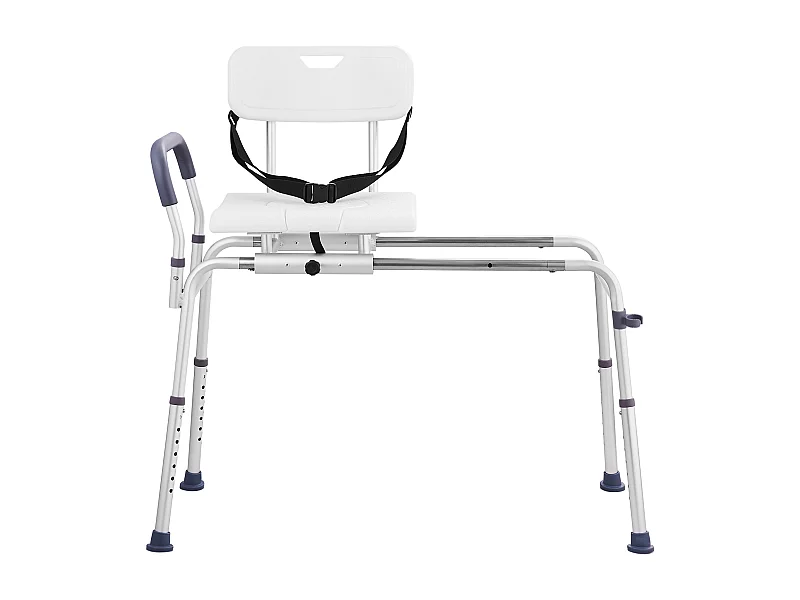 Krzesło Do Pryszniców SucceBuy, Przesuwne Krzesło Przenoszące Do Wanny z Wyciętym Miejscem Siedzącym i Odwracalnym Leżakiem