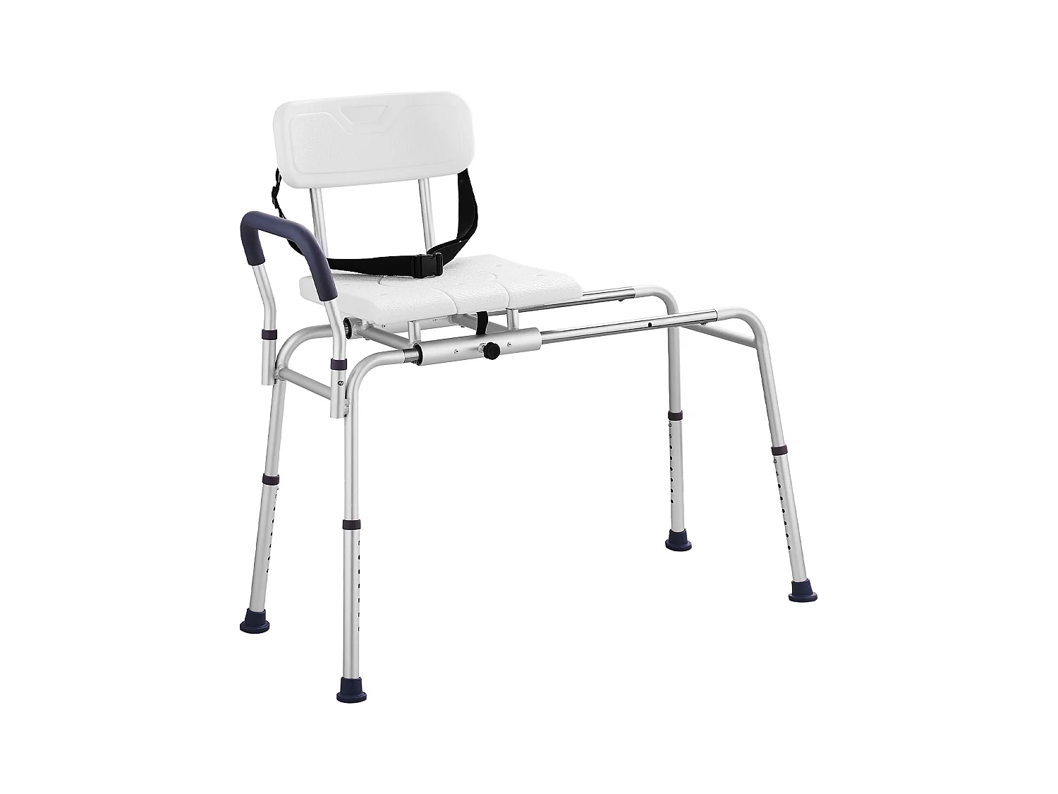 Krzesło Do Pryszniców SucceBuy, Przesuwne Krzesło Przenoszące Do Wanny z Wyciętym Miejscem Siedzącym i Odwracalnym Leżakiem