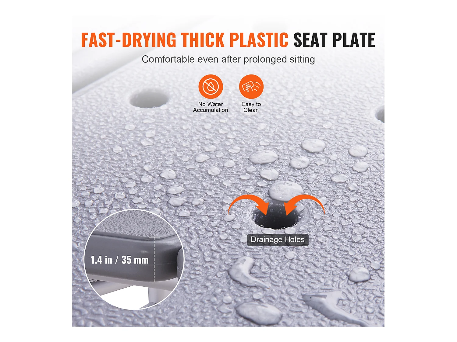 Chaise de Douche SucceBuy, Banc de Transfert de Baignoire, Siège de Douche de Dossier Réversible Capacité de 181 kg