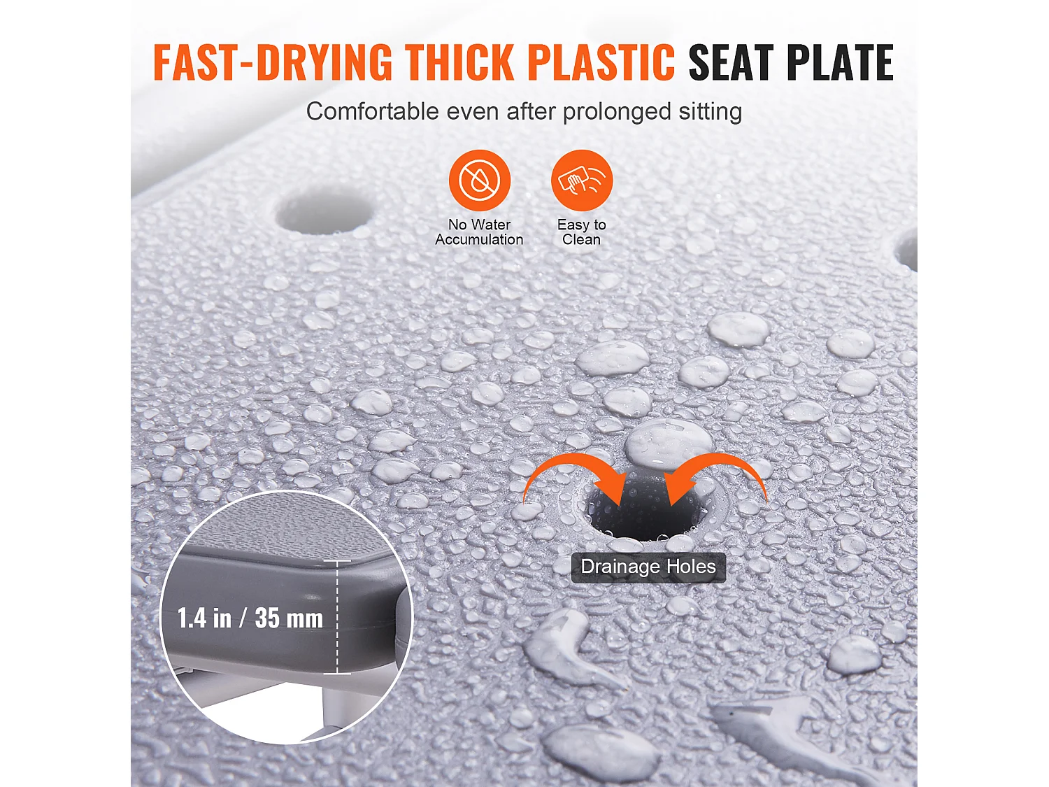 Douchestoel SucceBuy, Badtransferbank, Douchesit met Omklapbaar Rugleuning, Capaciteit 181 kg