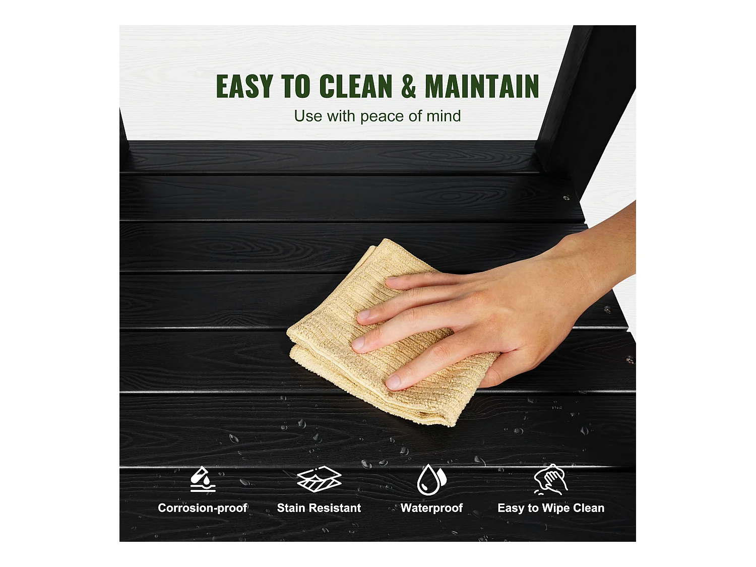 Chaise à Bascule SucceBuy,  Lot de 1, en HIPS pour Patios, Jardins, Balcons et Plus Encore