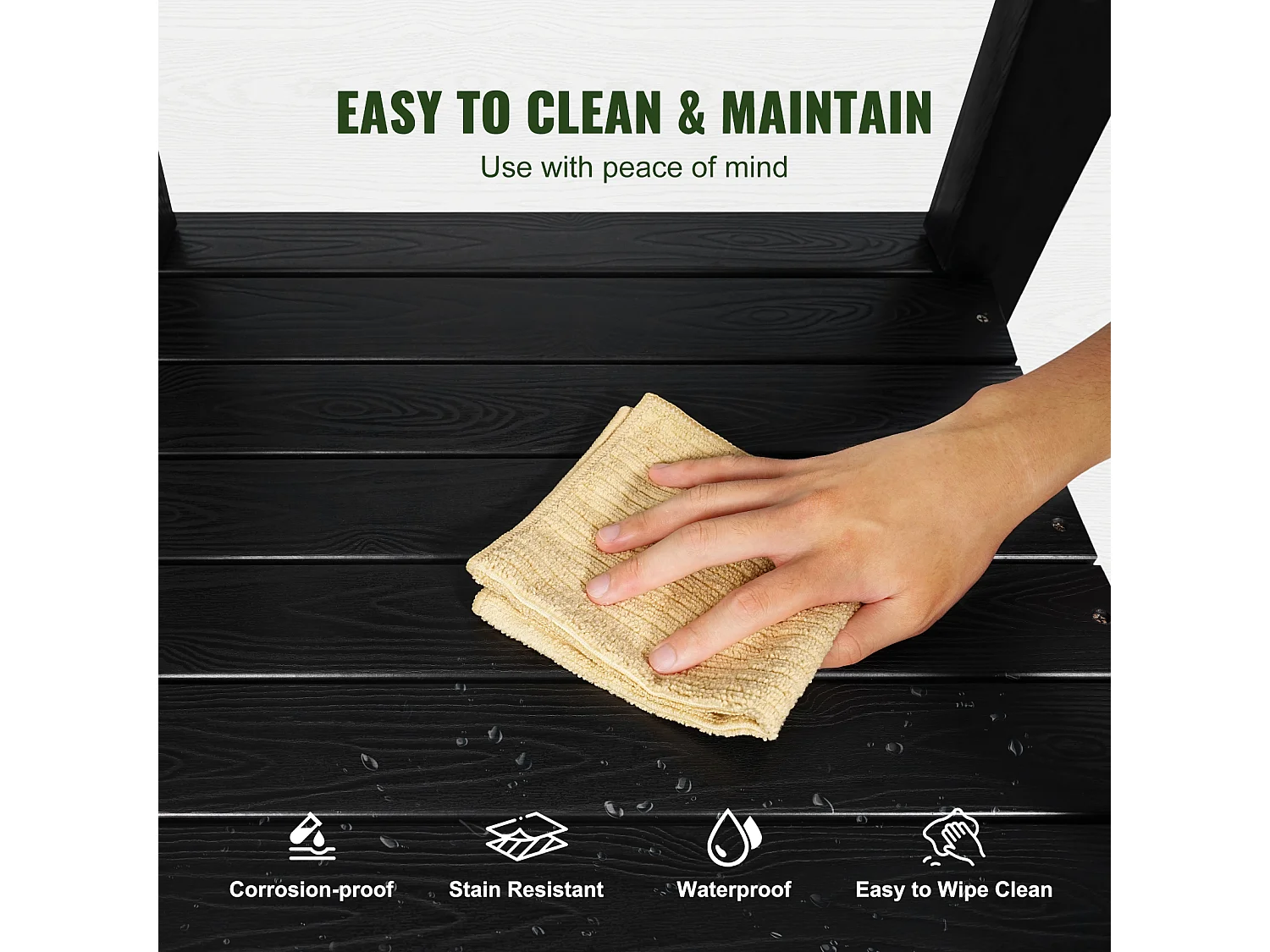 Lot de 2 Chaise à Bascule SucceBuy, 2 Fauteuils à Bascule pour Espaces Extérieurs, Fabriquée en Polystyrène Haute Densité