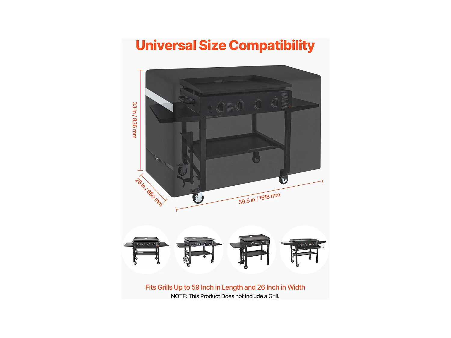 Housse de Barbecue SucceBuy, Résistante et Imperméable pour Extérieur, 152 cm, Fabriquée en Polyester 600D Durable