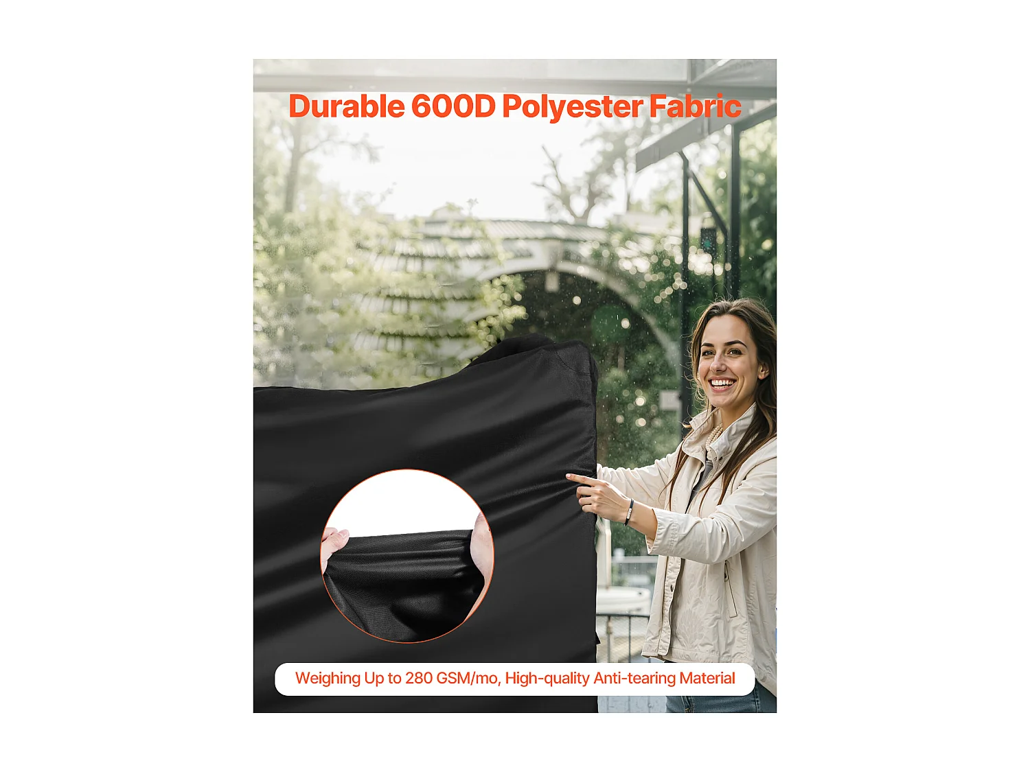 Housse de Barbecue SucceBuy, Résistante et Imperméable pour Extérieur, 152 cm, Fabriquée en Polyester 600D Durable