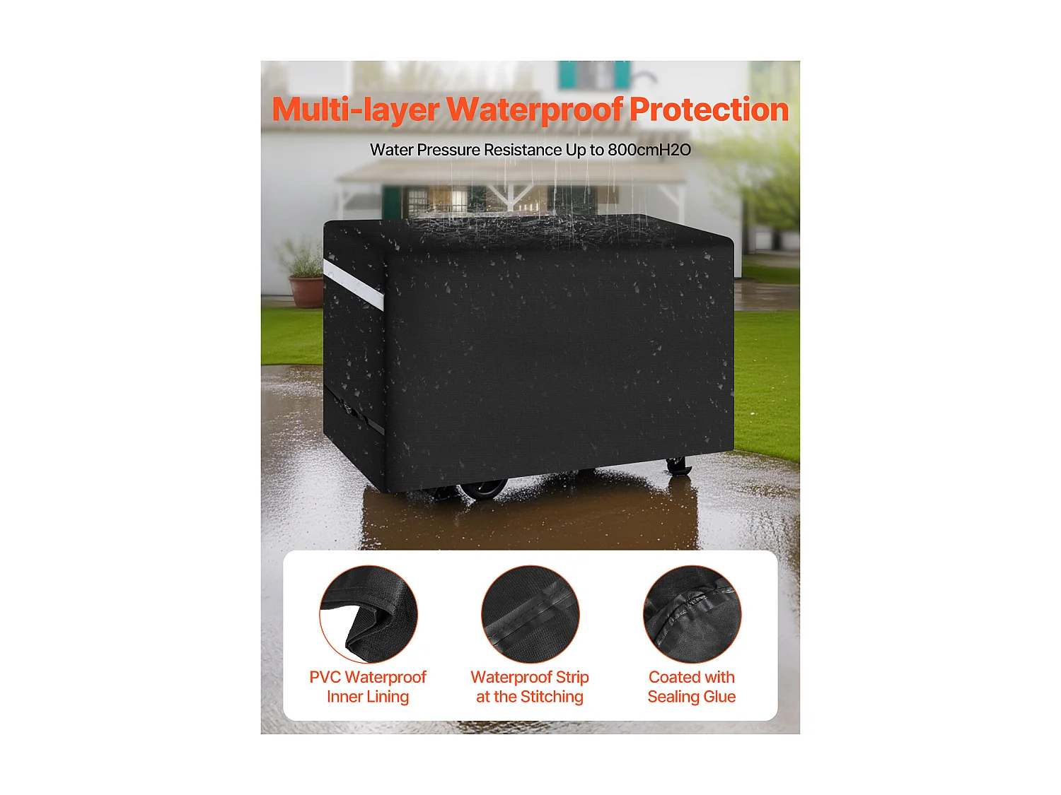 Housse de Barbecue SucceBuy, Résistante et Imperméable pour Extérieur, 152 cm, Fabriquée en Polyester 600D Durable