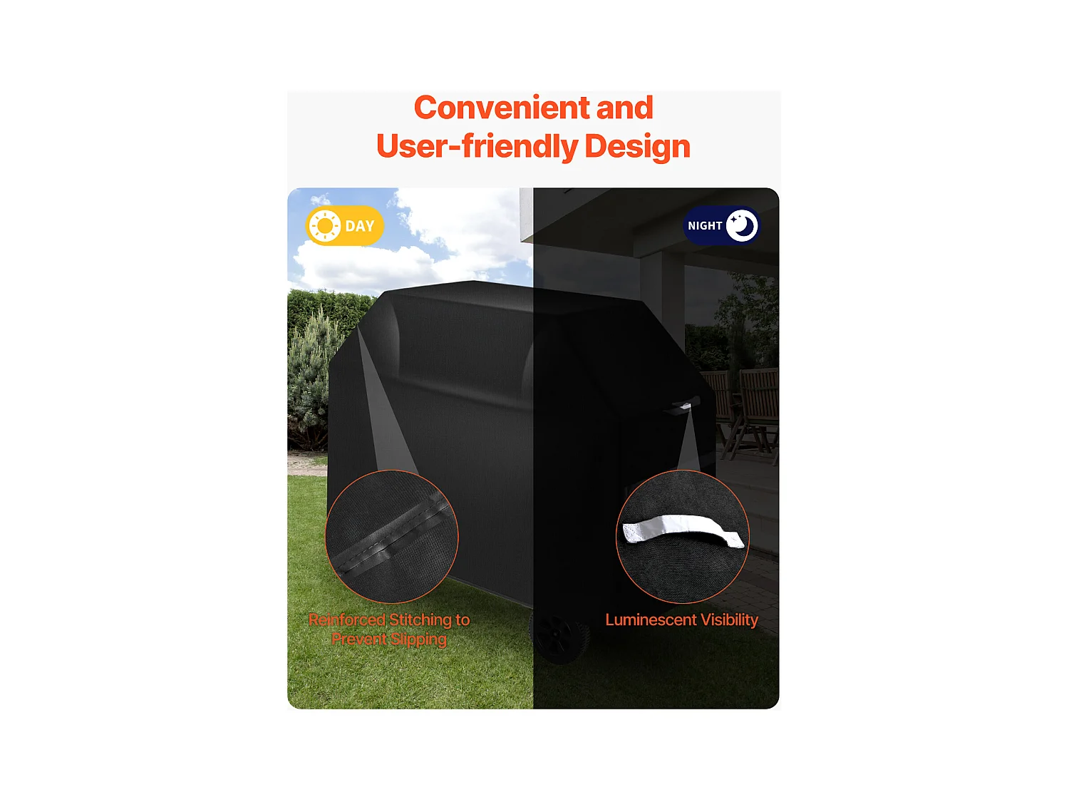 Housse de Barbecue SucceBuy, Résistante et Imperméable pour Extérieur, 123cm, Fabriquée en Polyester 600D Durable